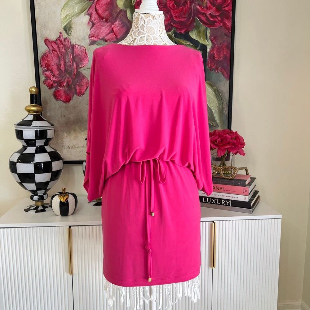 Jessica Simpson Women's Dolman Sleeve Blouson Mini Dress Pink Small